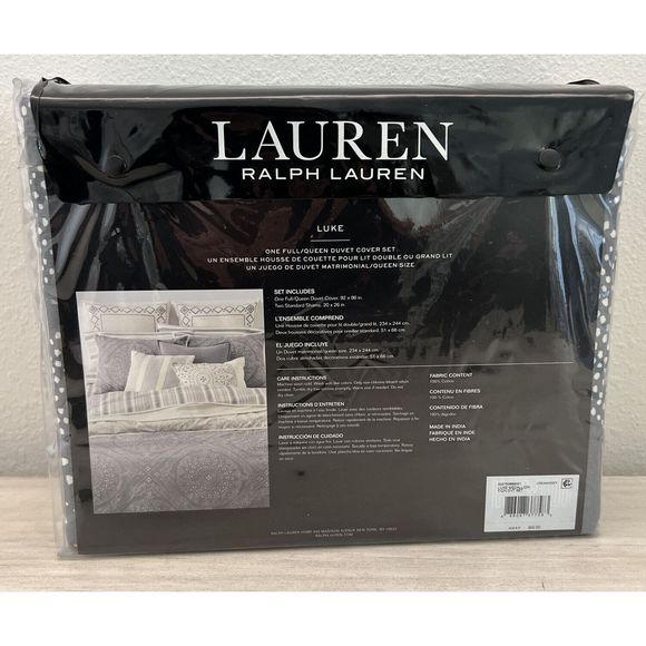 Ralph Lauren LUKE Medallion 3PC Full / Queen Duvet Cover Pillow Shams Set $300 - Picture 5 of 7